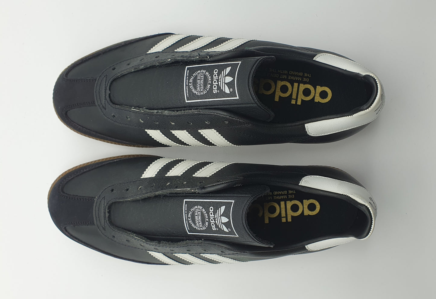 *BNIB* Vintage 1980s Adidas Samba black Made in West Germany UK 9.5 / EUR 44