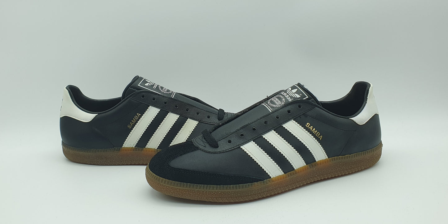 *NEU* Vintage 1980er Adidas Samba schwarz Made in West Germany UK 8,5 / EUR 42 2/3