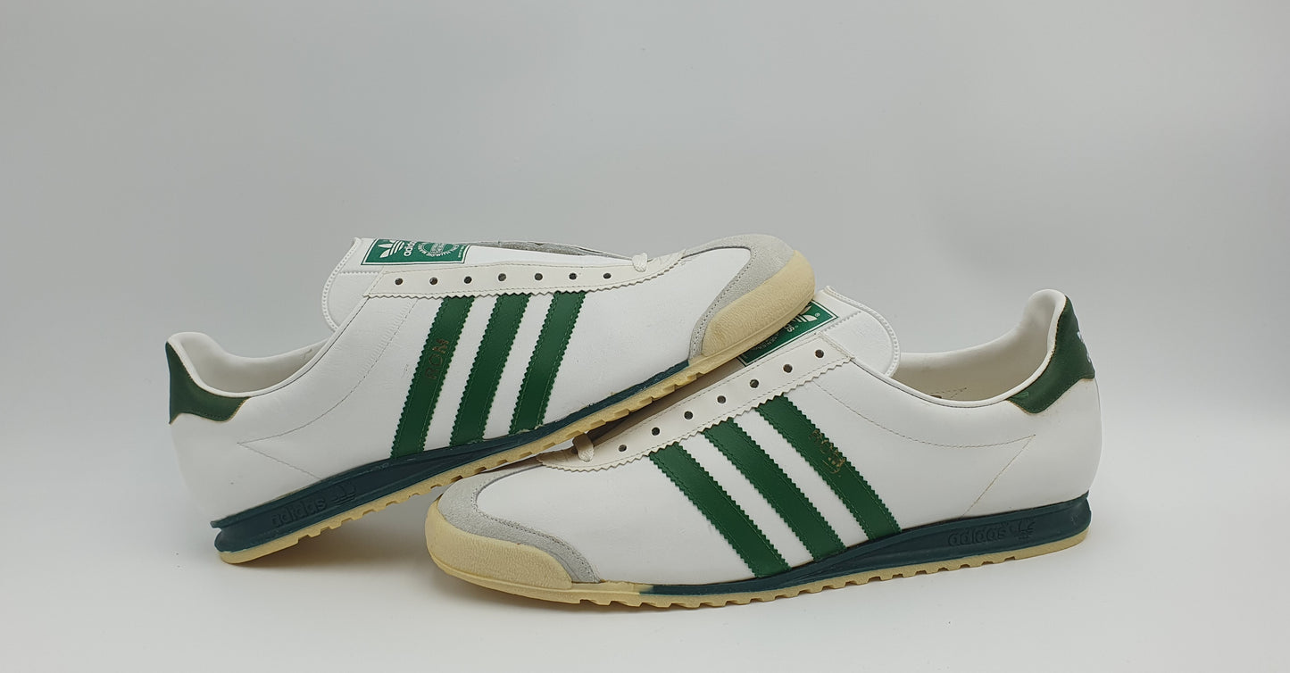 *NEU* Vintage 1980er Adidas Rom mit grünen Streifen UK 13 / EUR 48 2/3