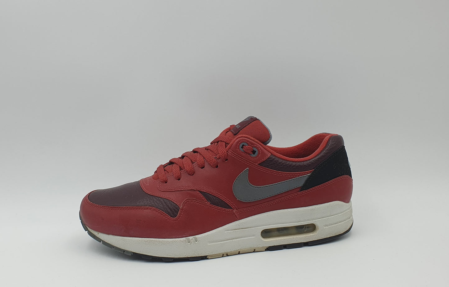 *VGC* 2014 Nike Air Max 1 Leather 'Burgundy' UK 9.5 / EUR 44.5