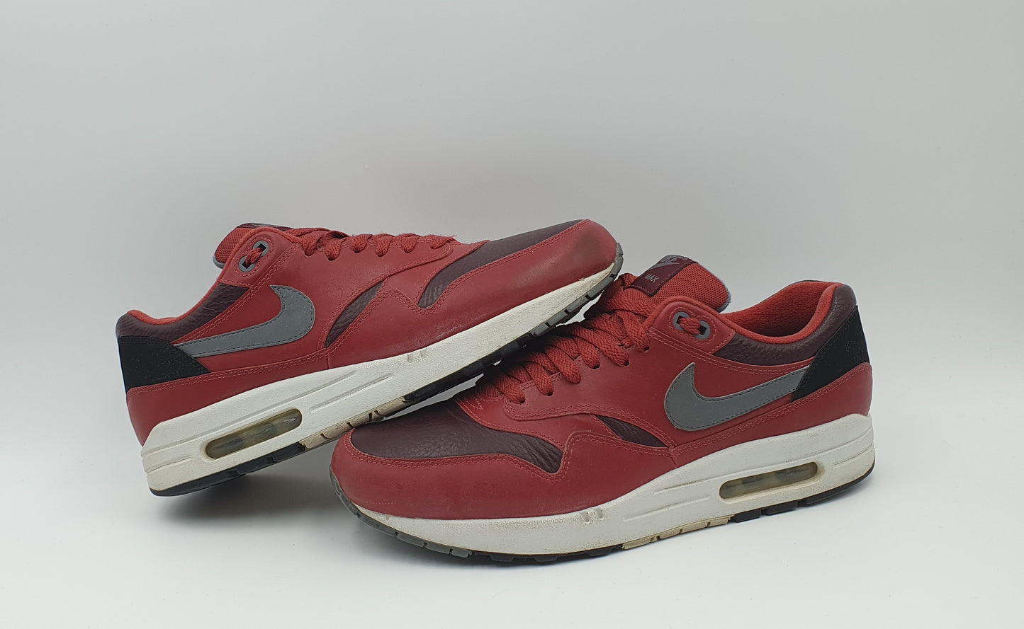 *VGC* 2014 Nike Air Max 1 Leather 'Burgundy' UK 9.5 / EUR 44.5