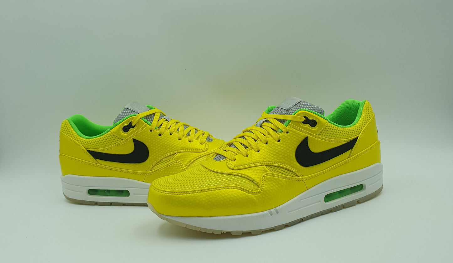 *WIE NEU* 2014 Nike Air Max 1 FB PRM QS Gelb Gr. UK 12 / EUR 47,5