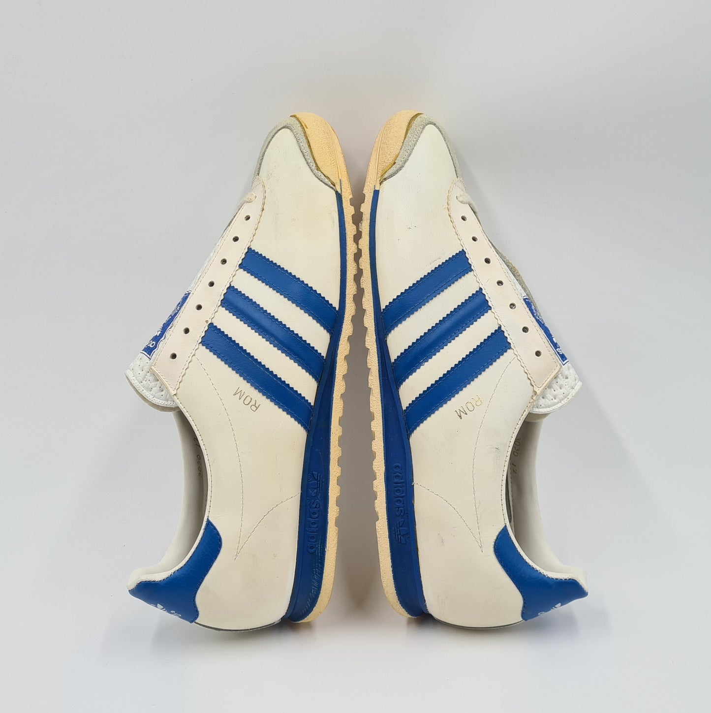 *NEW* Vintage 1980s Adidas Rom with blue stripes UK 12 / EUR 47 1/3