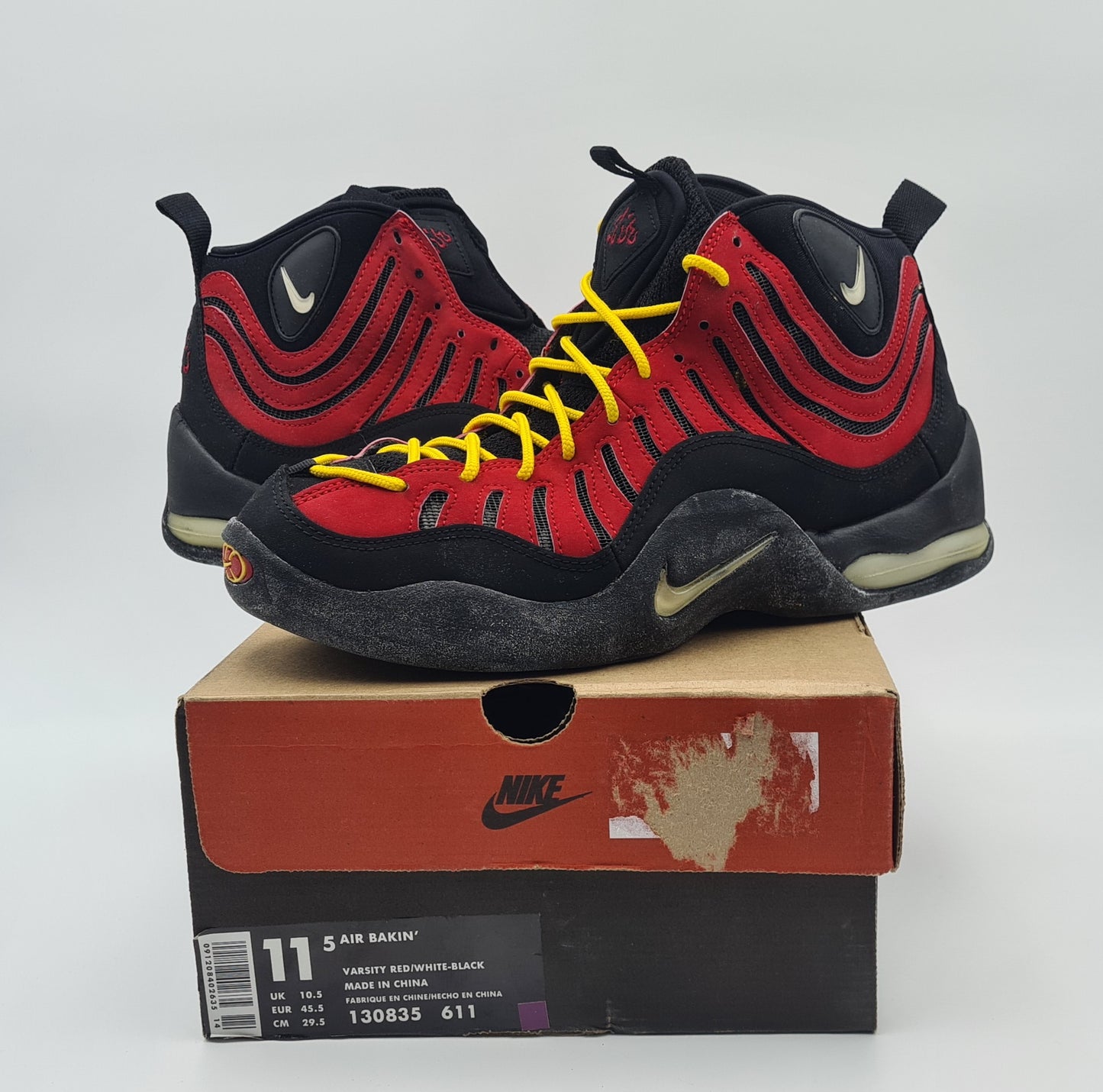 *NEW* Vintage 1997 Nike Air Bakin Varsity Red Tim Hardaway UK 10.5 / EUR 45.5