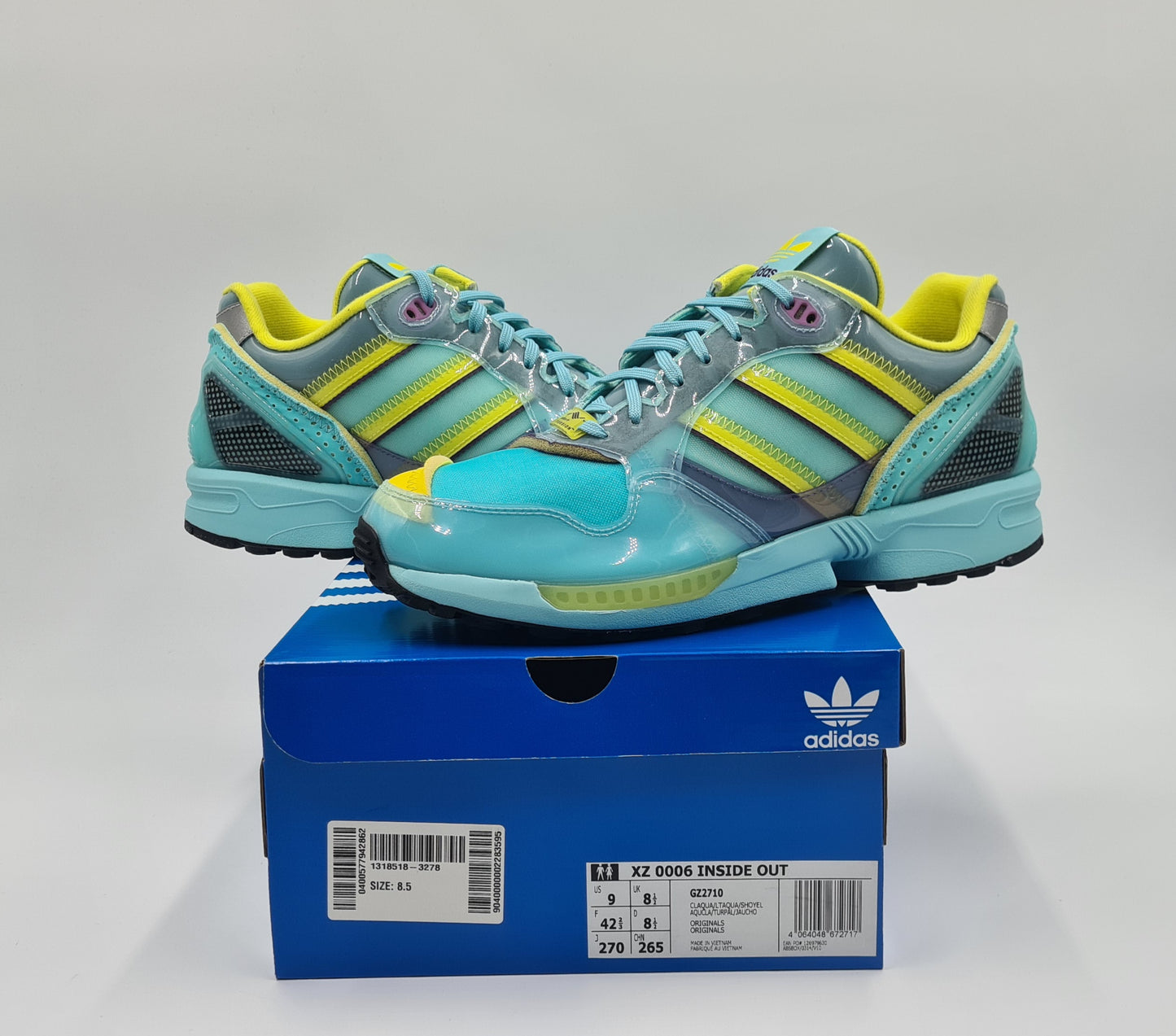 *BNIB* 2020 Adidas ZX 6000 'Inside Out' XZ 0006 Aqua Size. UK 8.5 / EUR 42 2/3