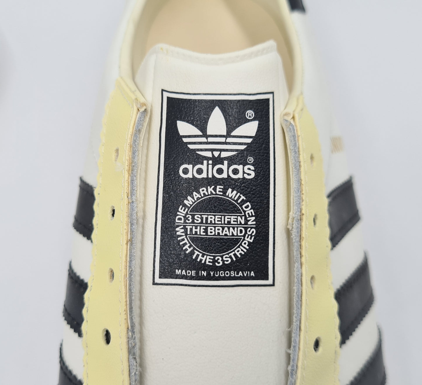 *NEW* Vintage 1980s Adidas Universal with black stripes UK 11.5 / EUR 46 2/3