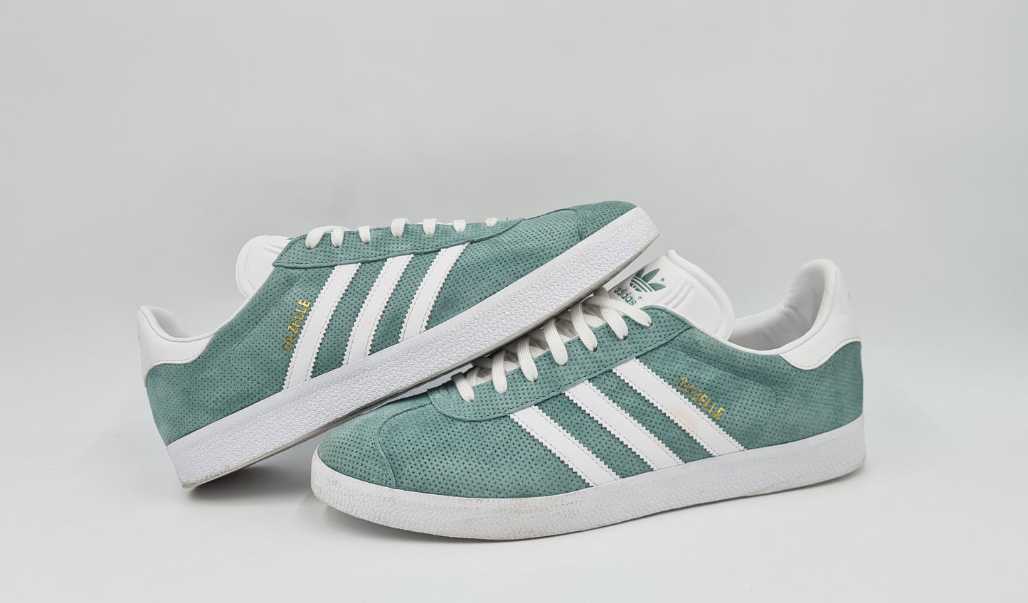 *Good condition* 2016 Adidas Gazelle Retro Mint Green Size UK 12 / EUR 47 1/3