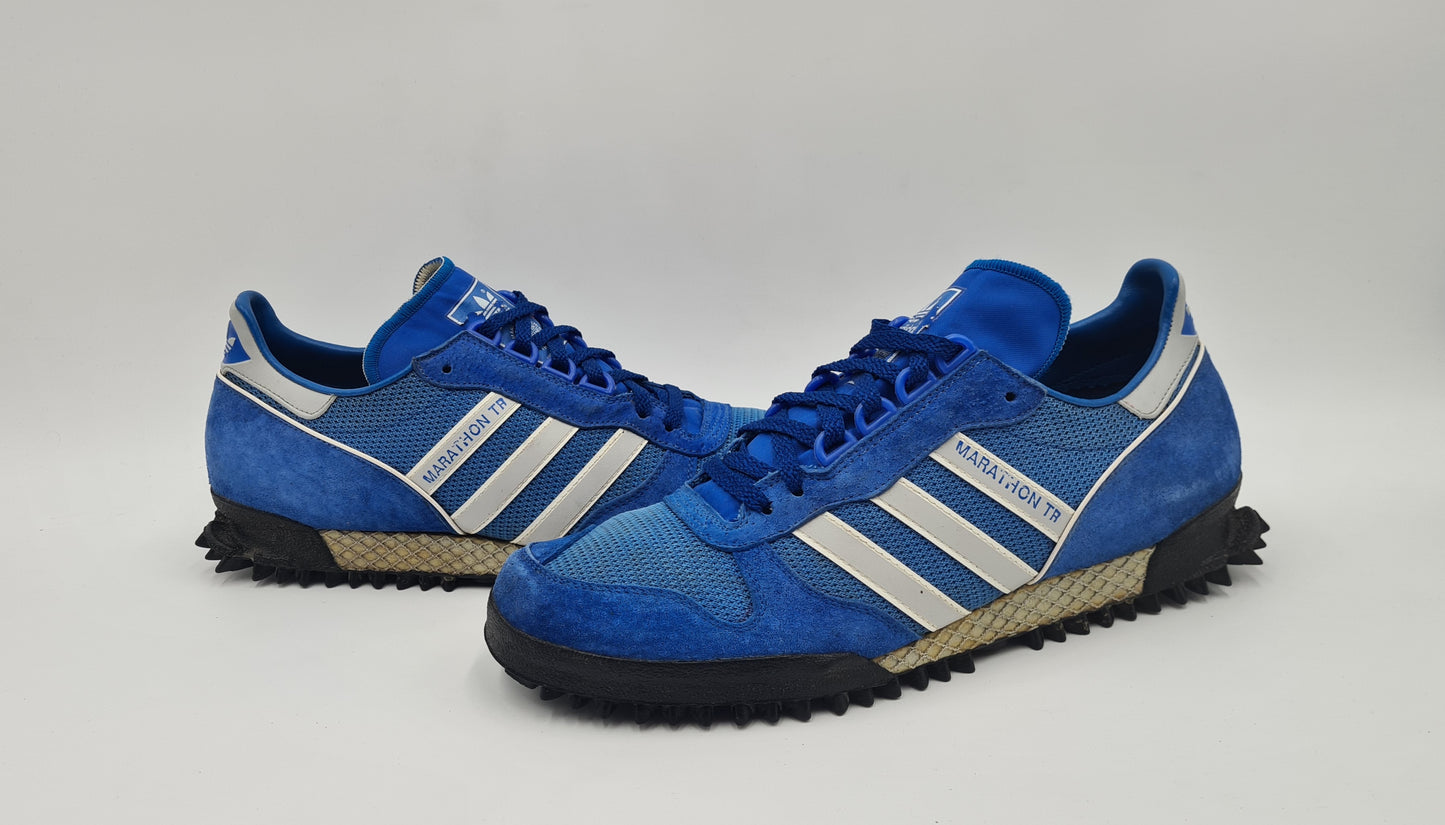 *TOP* Vintage 1980er Adidas Marathon TR Blau UK 9,5 / EUR 44