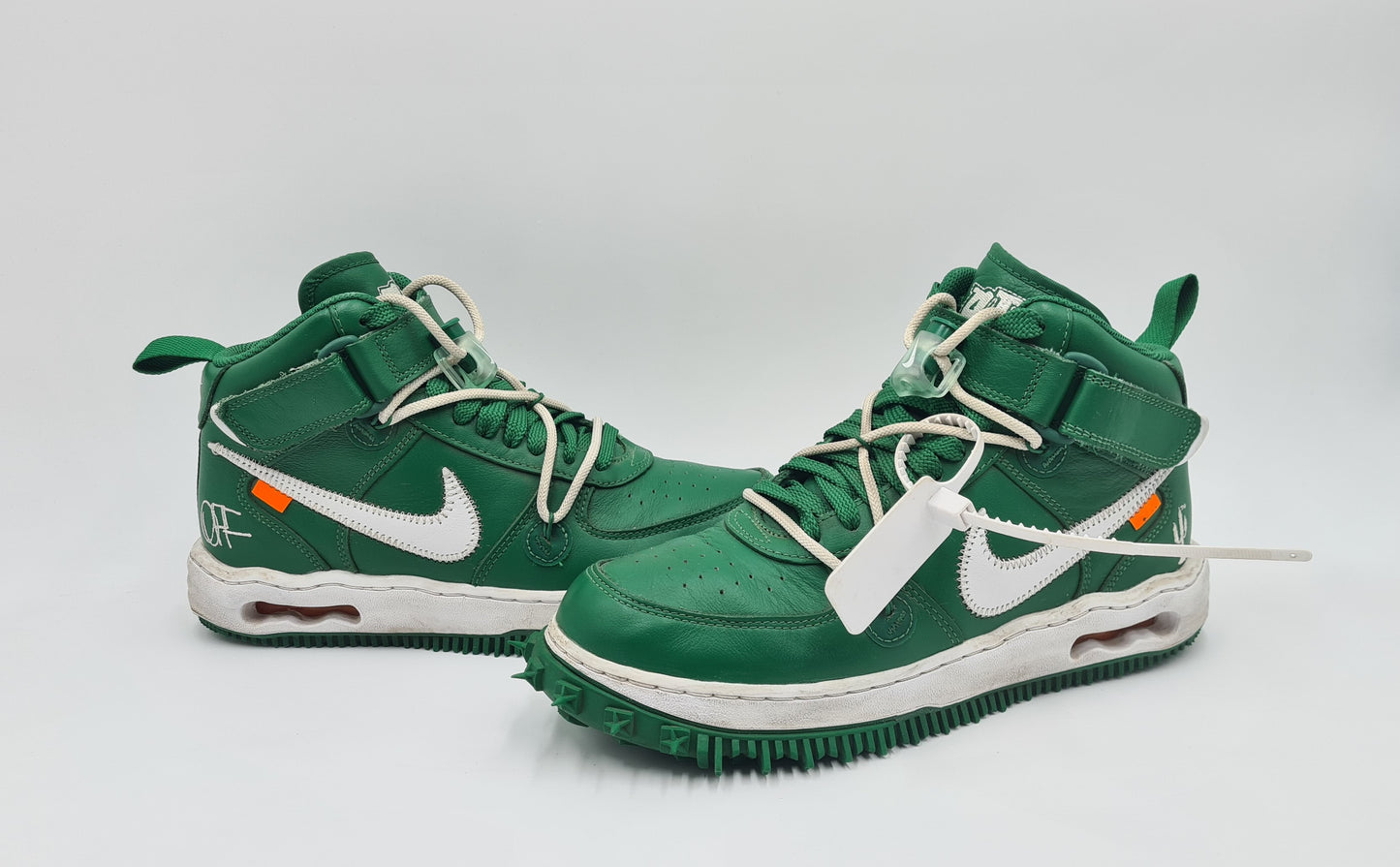 2022 Nike Air Force 1 X Off-White Grün Gr. UK 7 / EUR 41