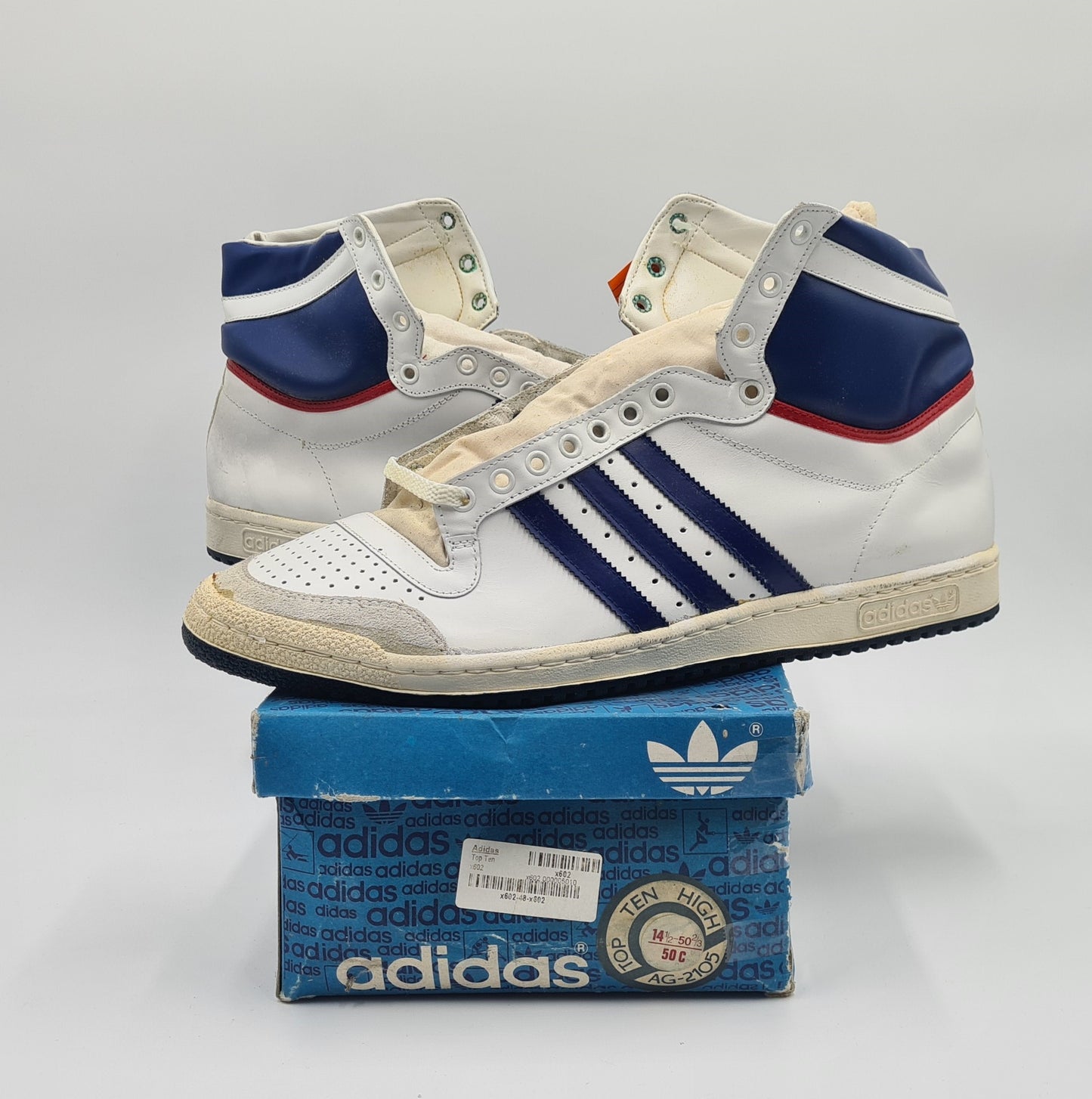 *NEW* Vintage 1980s Adidas Top Ten High UK 14.5 / EUR 50 2/3