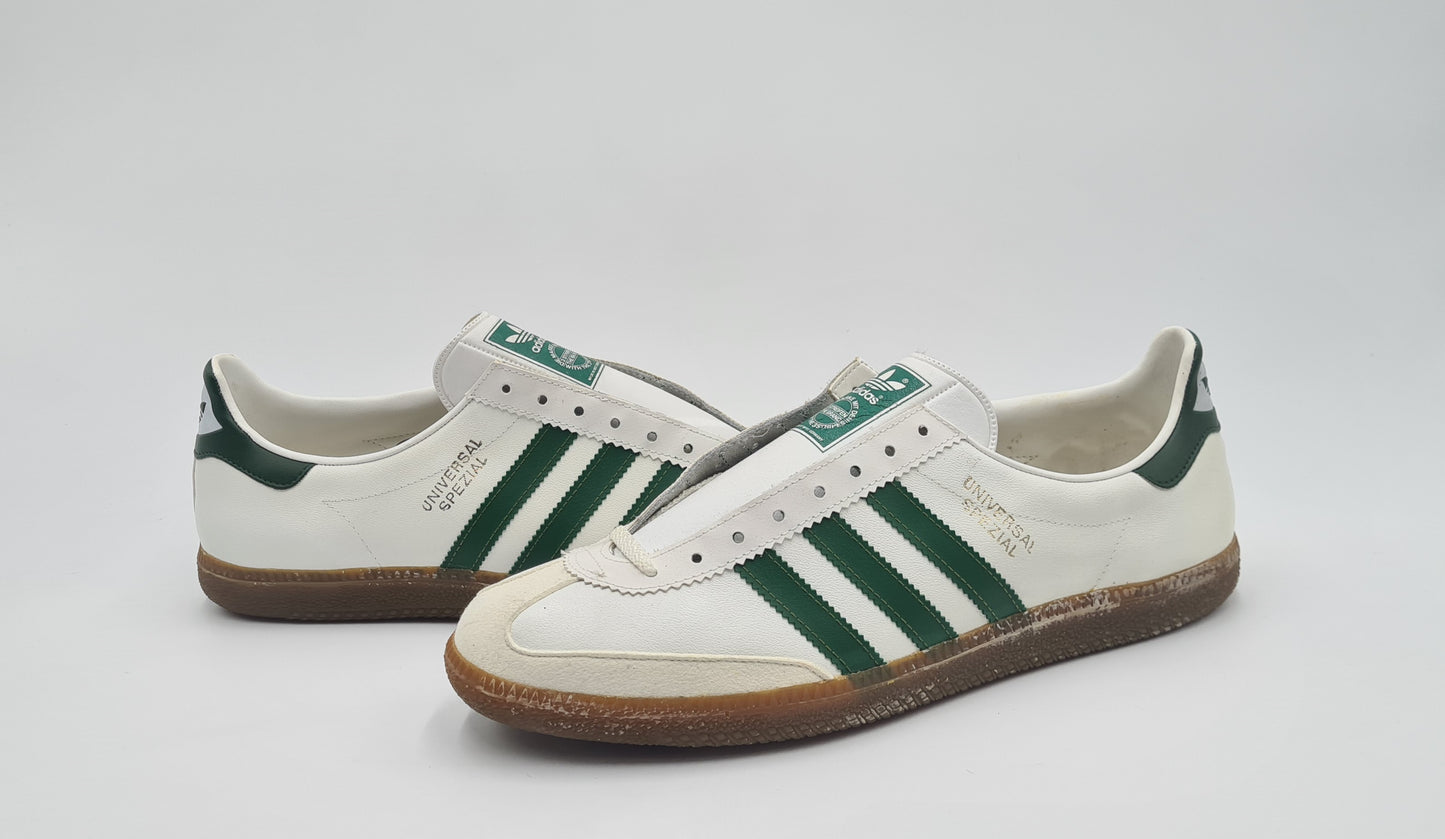 *NEU* Vintage 1980er Adidas Universal Spezial mit grünen Streifen UK 11,5 / EUR 46 2/3