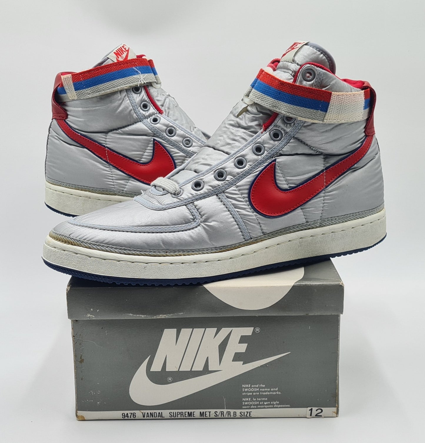 *NEU* Vintage 1985 Nike Air Vandal Supreme silber UK 11 / EUR 46