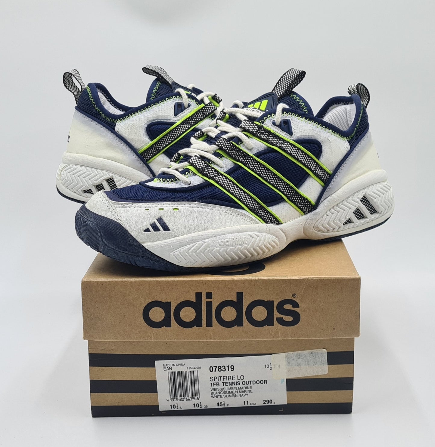 *NEU* Vintage 1996 Adidas Spitfire Adiprene UK 10,5 / EUR 45 1/3