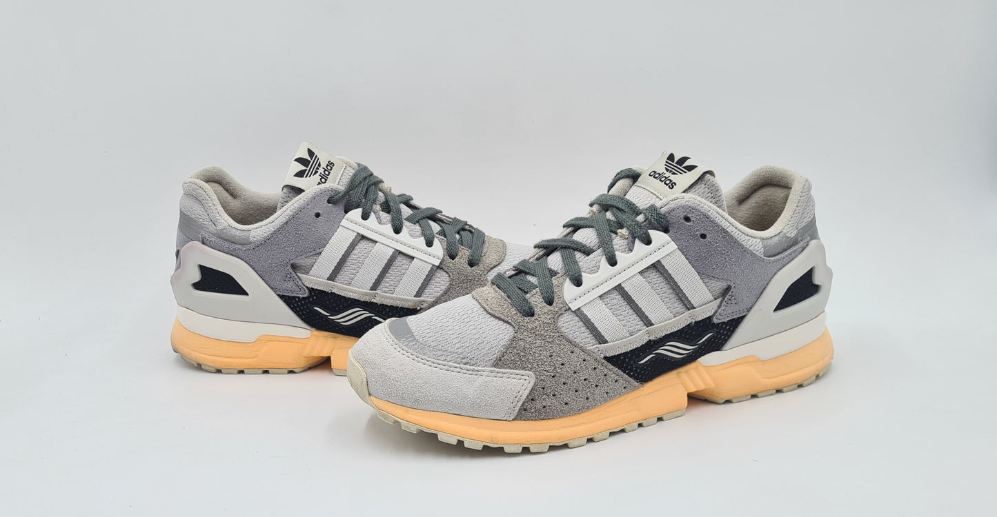 *GUTER ZUSTAND* 2021 Adidas ZX 10000 C Grey Acid Orange UK 9 / EUR 43 1/3