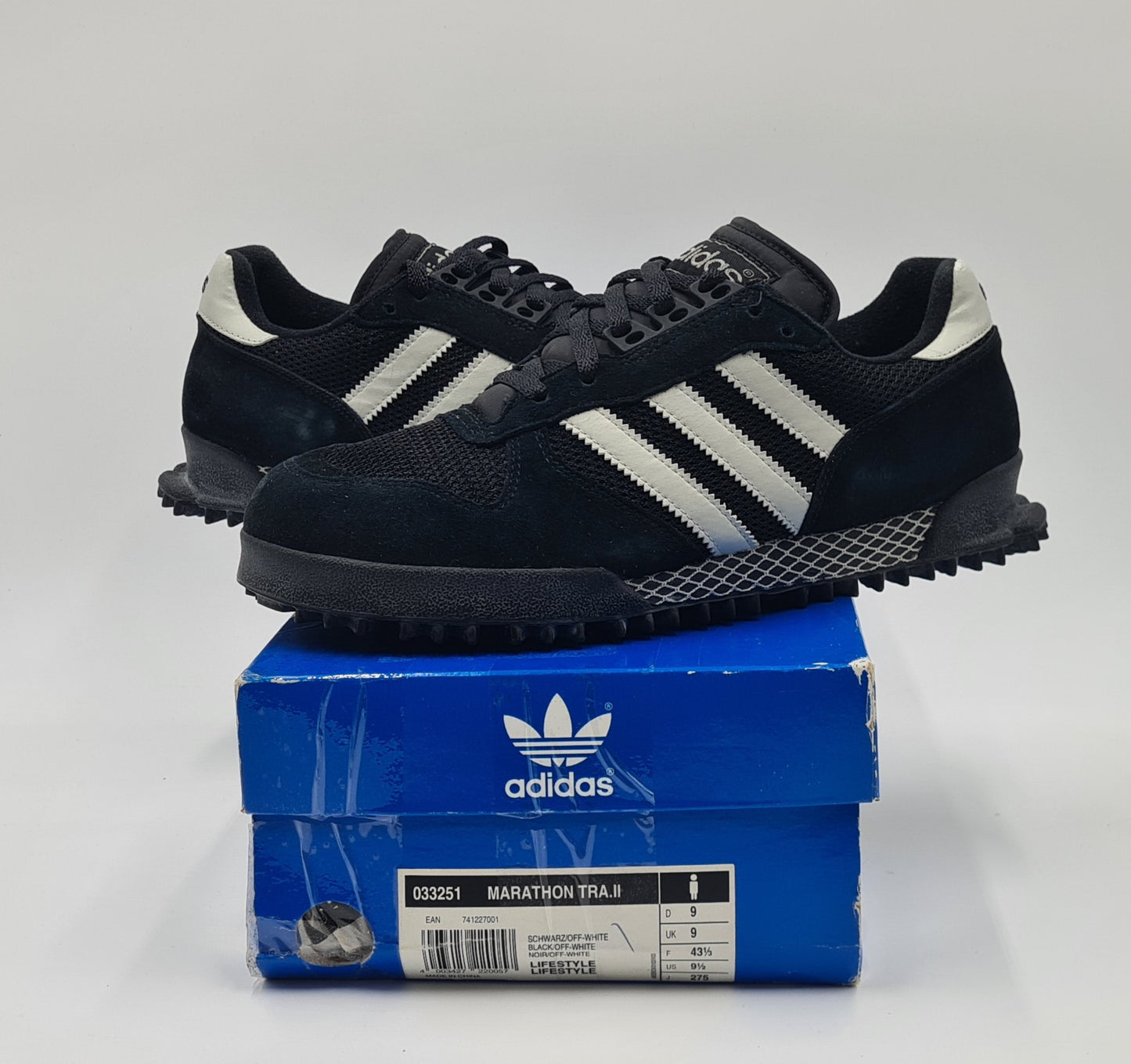 *NEW* 2003 Adidas Marathon TR Black UK 9 / EUR 43 1/3