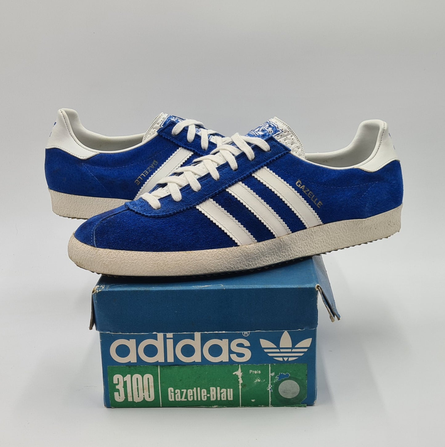 *VGC* Vintage 1970s Adidas Gazelle Blue 3 Straps UK 8.5 / EUR 42 2/3
