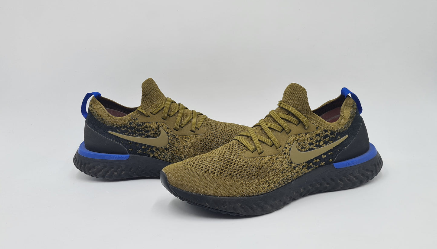 *Guter Zustand* 2018 Nike Epic React Flyknit Olive Gr. UK 8 / EUR 42,5