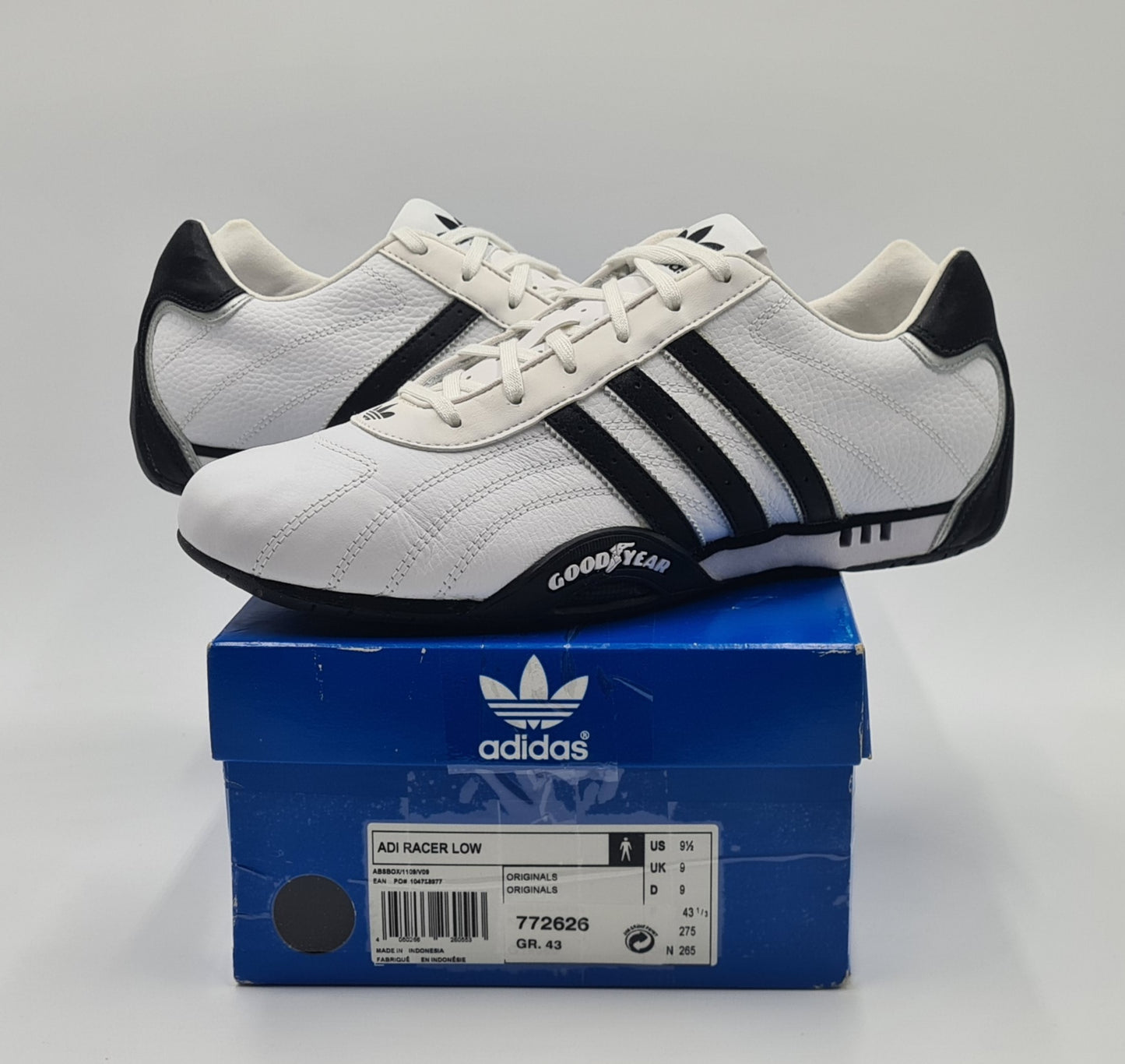 *WIE NEU* 2011 Adidas Adi Racer Low Good Year Weiß | G16080 | Gr. UK 9 / EUR 43 1/3