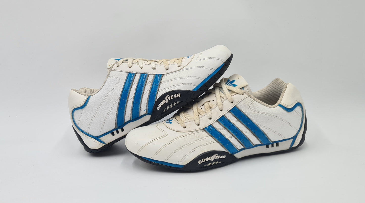 *Guter Zustand* 2013 Adidas Adi Racer Low M Good Year Weiß Blau Gr. UK 8,5 / EUR 42 2/3