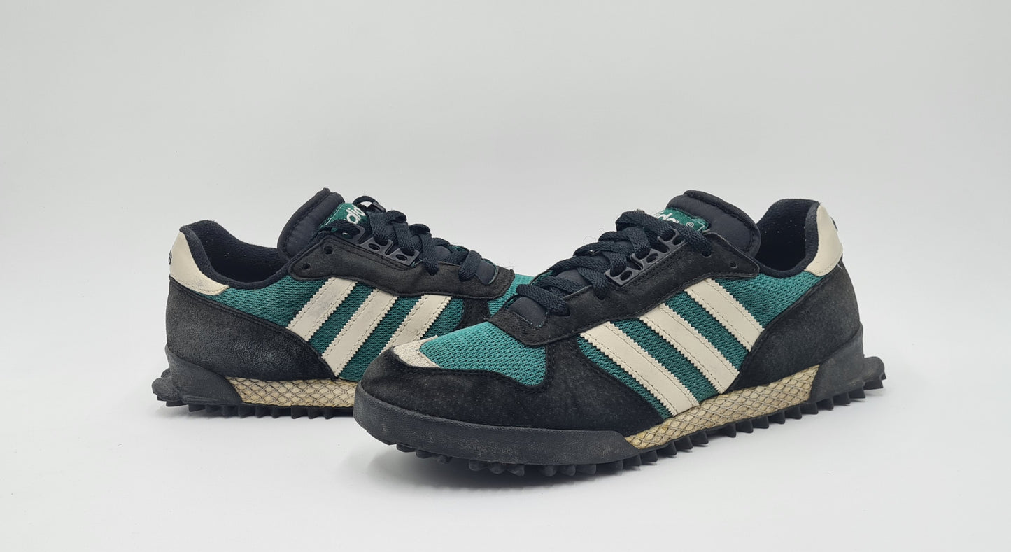 *Guter Zustand* 1996 Adidas Marathon TR Grün Schwarz UK 9 / EUR 43 1/3