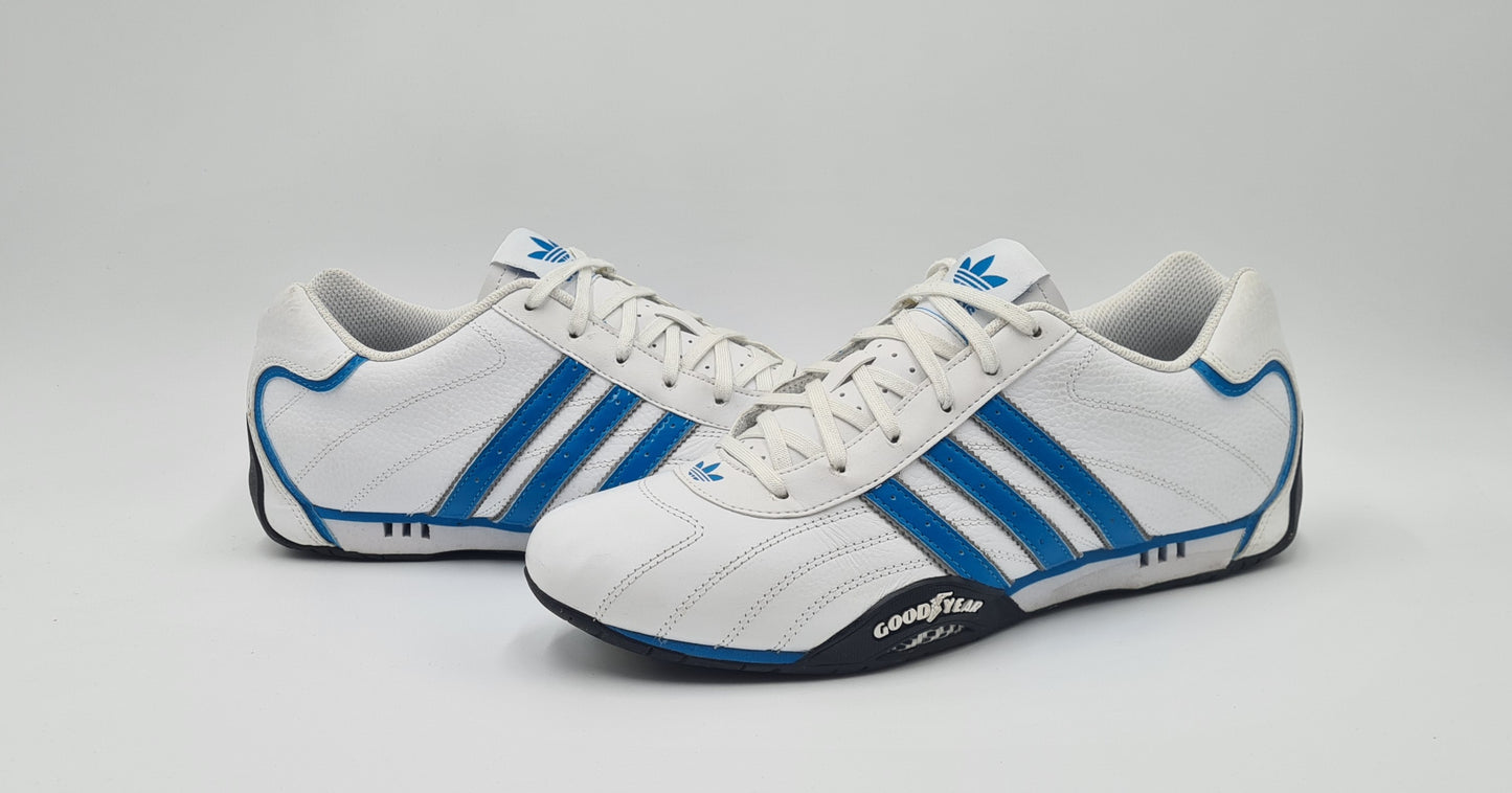 *LIKE NEW* 2014 Adidas Adi Racer Low Goodyear White Blue UK 9.5 / EUR 44