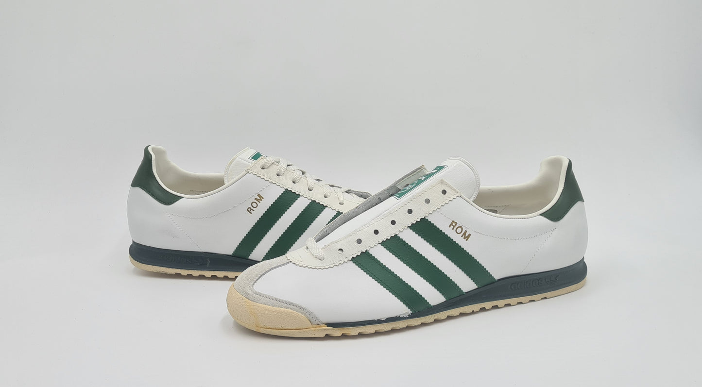 *NEU* Vintage 1980er Adidas Rom mit grünen Streifen UK 10,5 / EUR 45 1/3