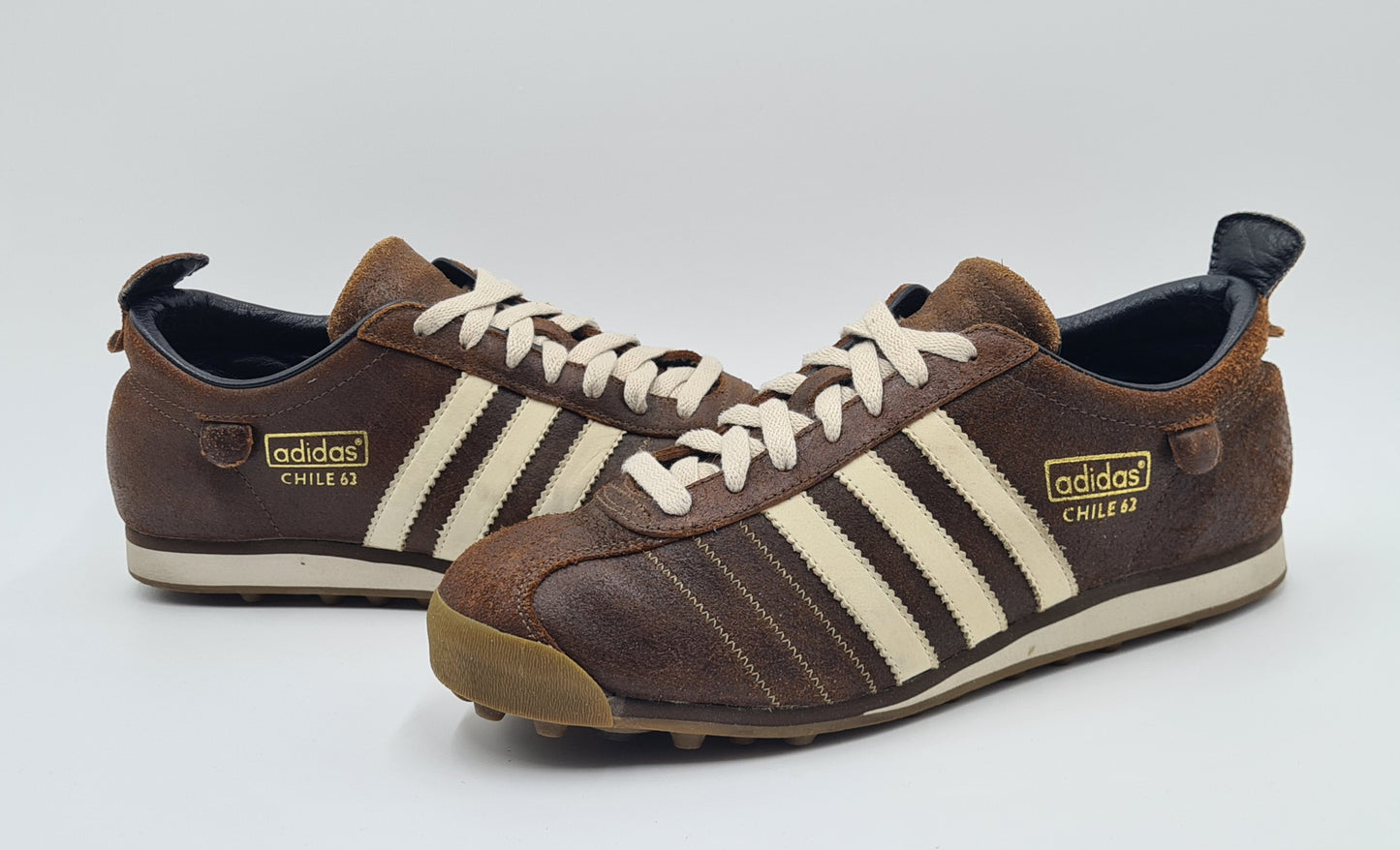 *WIE NEU* Vintage 2005 Adidas Chile 62 Sample Braun UK 8,5 / EUR 42 2/3