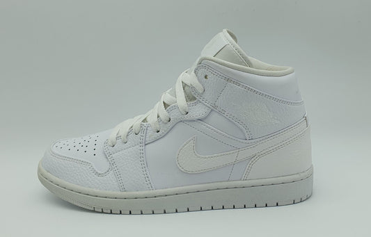 *LIKE NEW* 2020 Nike Air Jordan 1 Mid 'Triple White' white size. UK 7.5 / EUR 42