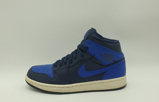 *VGC* 2017 Nike Air Jordan 1 Mid 'Royal Blue' Blue UK 7.5 / EUR 42
