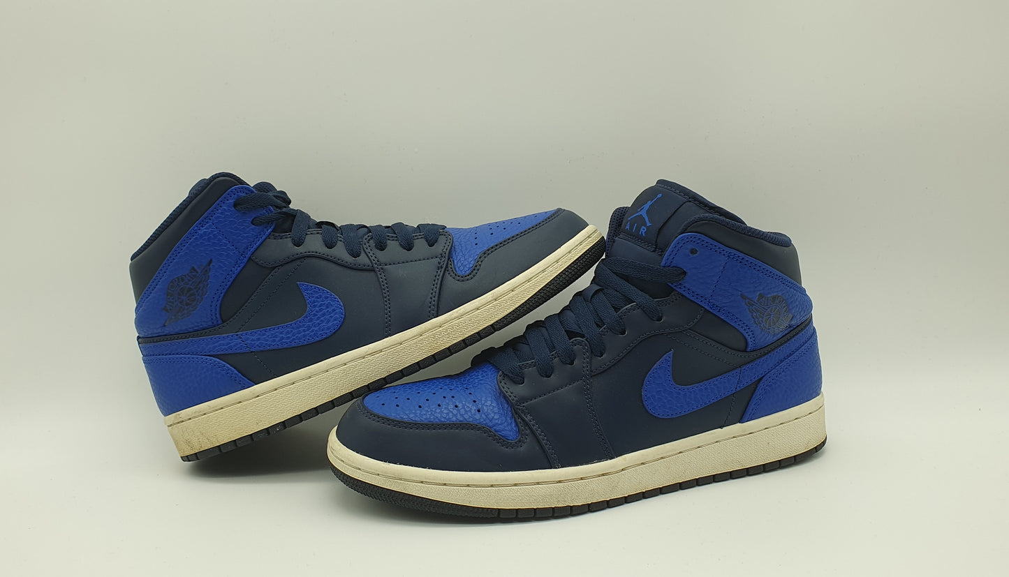 *TOP* 2017 Nike Air Jordan 1 Mid 'Royal Blue' Blau Gr. UK 7,5 / EUR 42