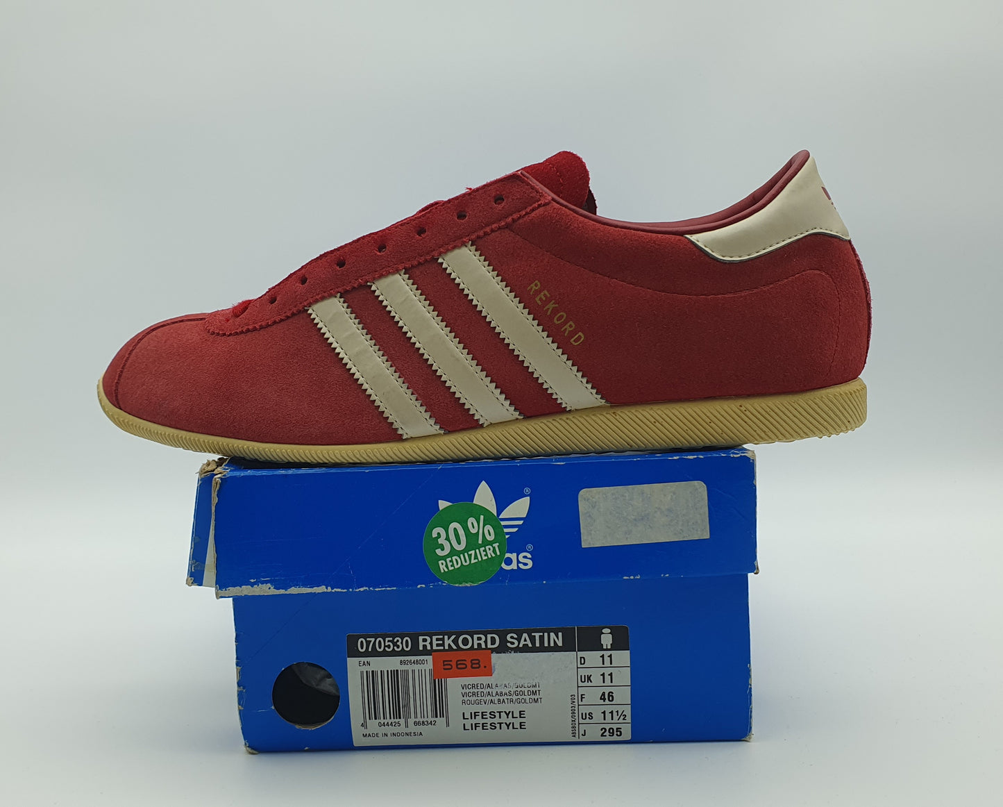 *NEU* 2003 Adidas Rekord Satin Rot Gr. UK 11 / EUR 46