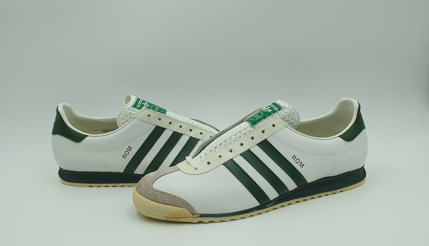 *BNIB* Vintage 1980s Adidas Rom with green stripes UK 13 / EUR 48 2/3 #2