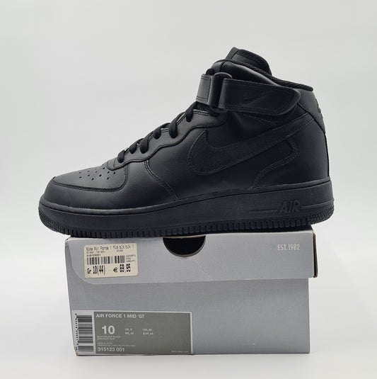*TOP* 2008 Nike Air Force 1 '07 Mid Schwarz Gr. UK 9 / EUR 44