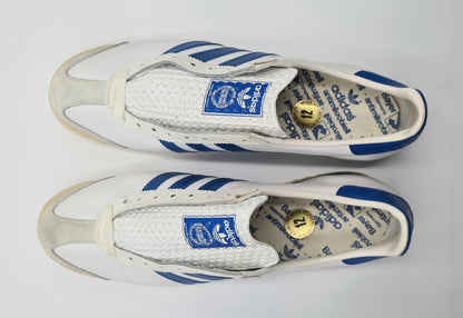 *BNIB* Vintage 1980s Adidas Rom with blue stripes UK 12 / EUR 47 1/3