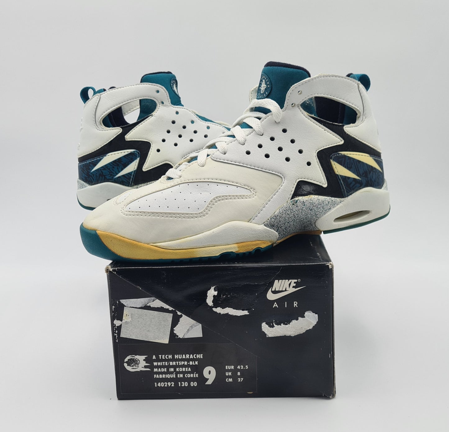 *NEU* Vintage 1992 Nike Air Tech Challenge Huarache Andre Agassi Grün UK 8 / EUR 42,5