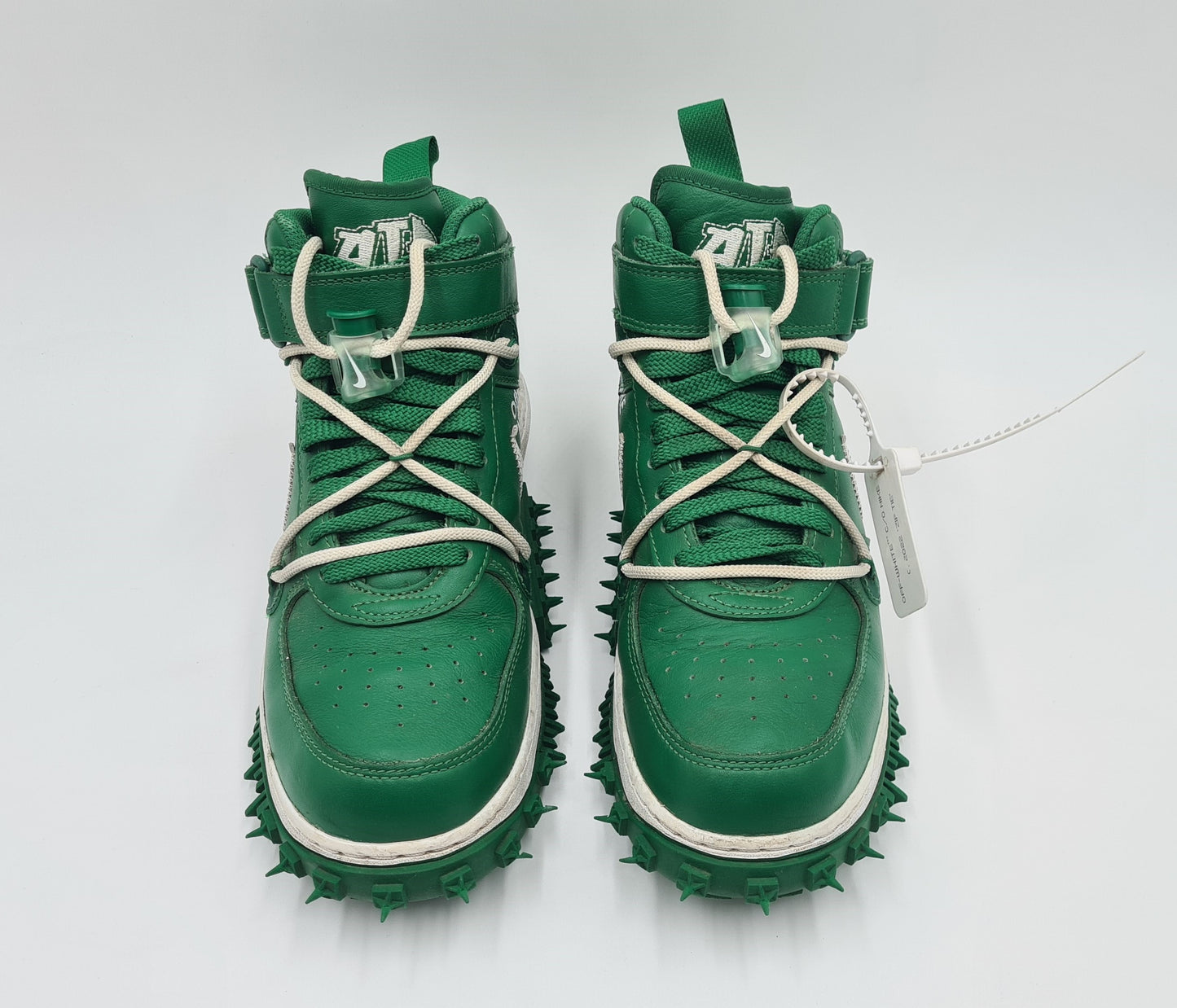 2022 Nike Air Force 1 X Off-White Grün Gr. UK 7 / EUR 41