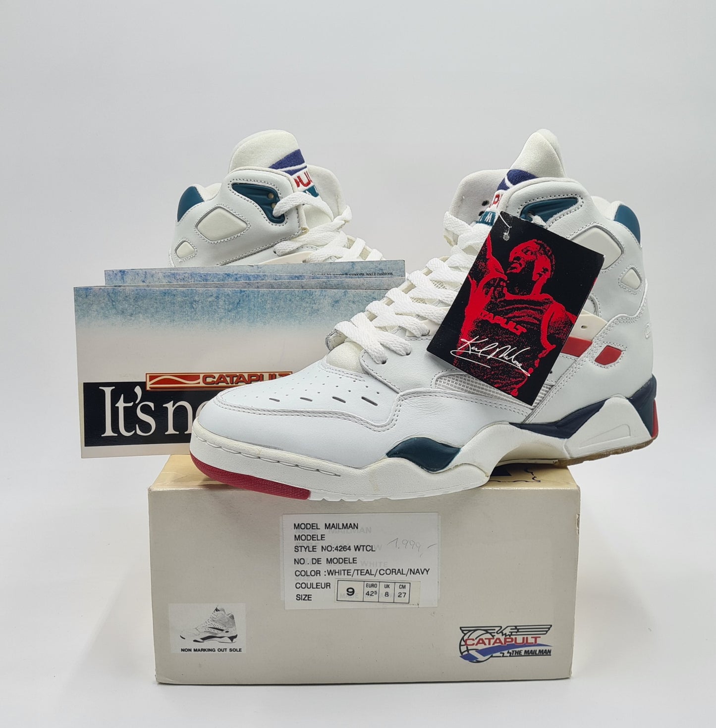 *NEU* Vintage 1990er LA Gear Catapult 'The Mailman' Karl Malone UK 8 / EUR 42,5
