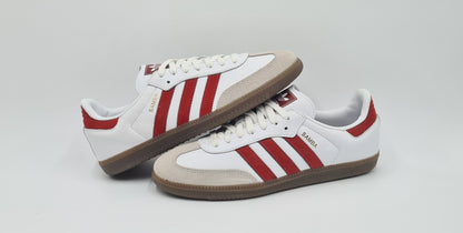 *LIKE NEW* 2018 Adidas Samba OG Retro white red size UK 7 / EUR 40 2/3