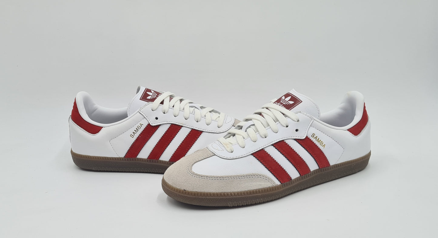 *LIKE NEW* 2018 Adidas Samba OG Retro white red size UK 7 / EUR 40 2/3