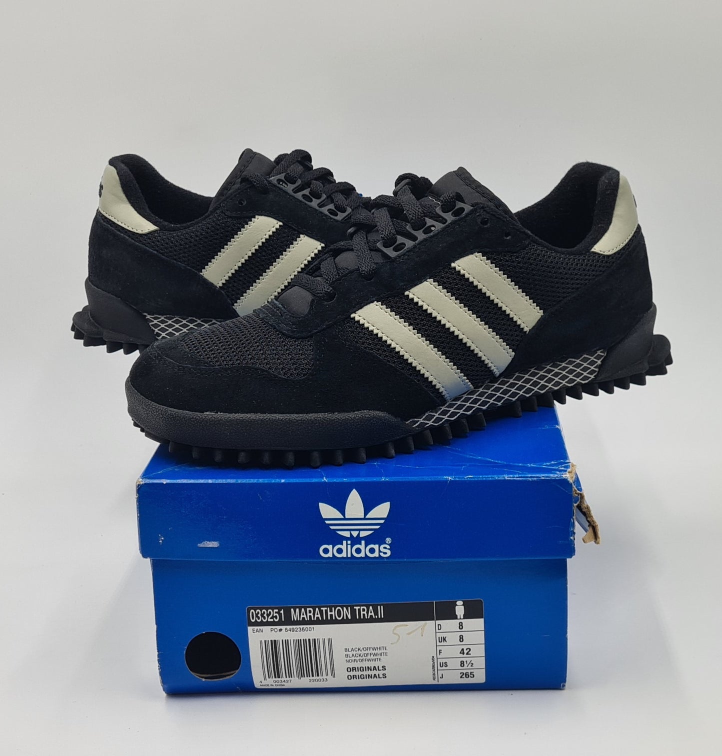*NEW* 2007 Adidas Marathon TR Black UK 8.5 / EUR 42 2/3