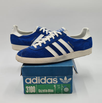 *VGC* Vintage 1970s Adidas Gazelle Blue 3 Straps UK 8.5 / EUR 42 2/3