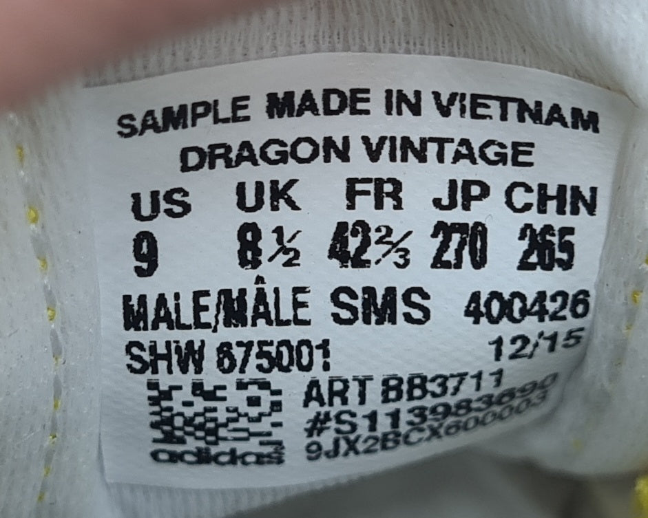 *NEW* 2011 Adidas Dragon Vintage Retro Sample Yellow UK 8.5 / EUR 42 2/3