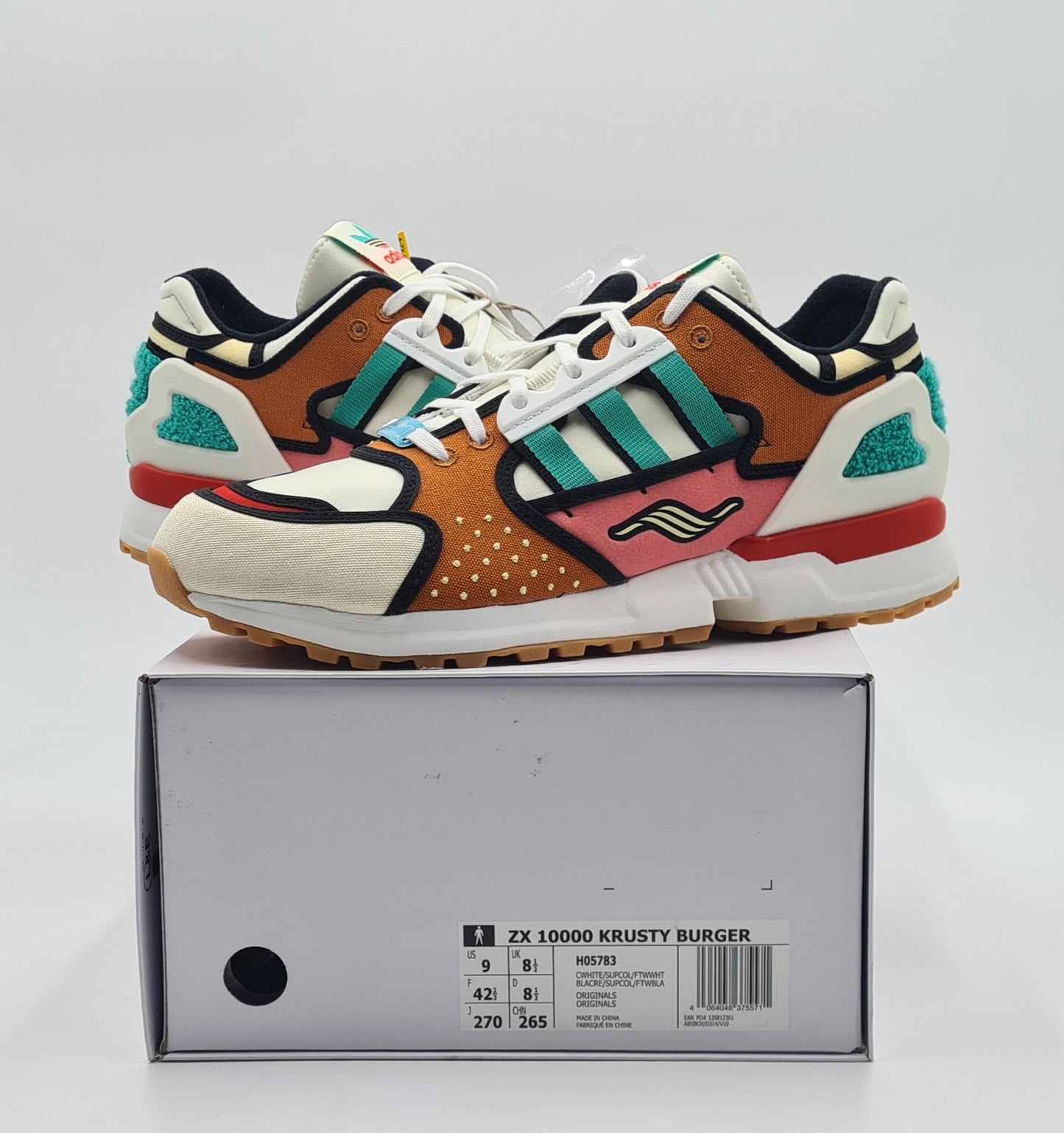 *NEW* 2020 Adidas X The Simpsons ZX 10000 'Krusty Burger' Size UK 8.5 / EUR 42 2/3