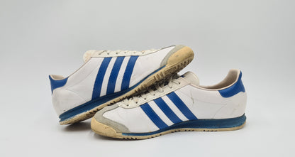 Vintage 1980er Adidas Rom mit blauen Streifen West Germany UK 9 / EUR 43 1/3