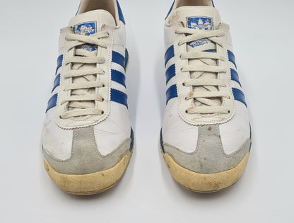 Vintage 1980er Adidas Rom mit blauen Streifen West Germany UK 9 / EUR 43 1/3