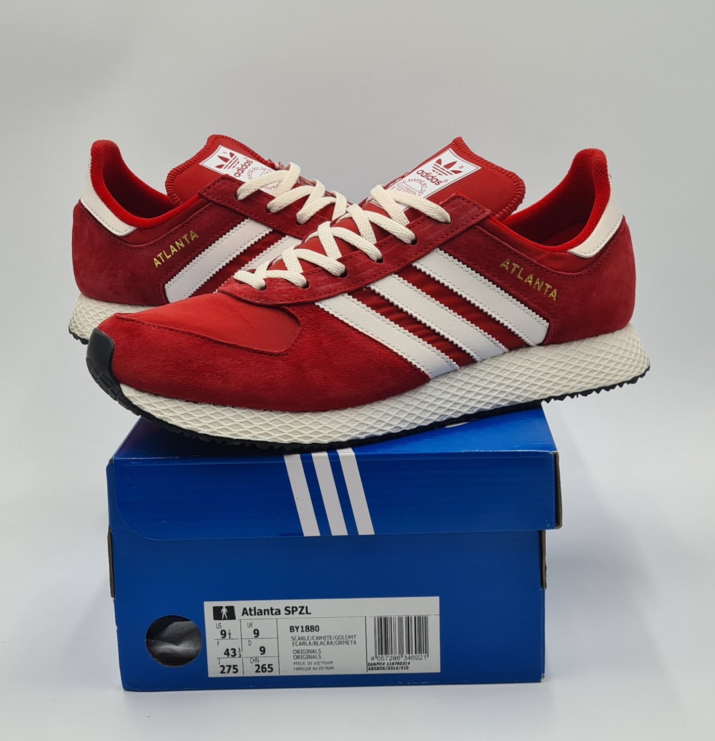 *WIE NEU* 2016 Adidas Atlanta Spzl 'Scarlet' Gr. UK 9 / EUR 43 1/3