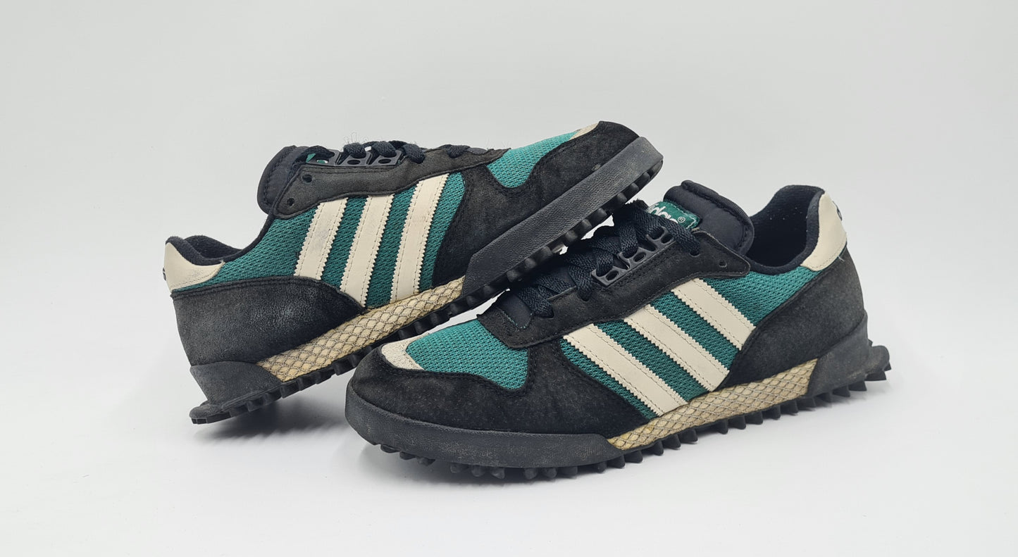*Guter Zustand* 1996 Adidas Marathon TR Grün Schwarz UK 9 / EUR 43 1/3