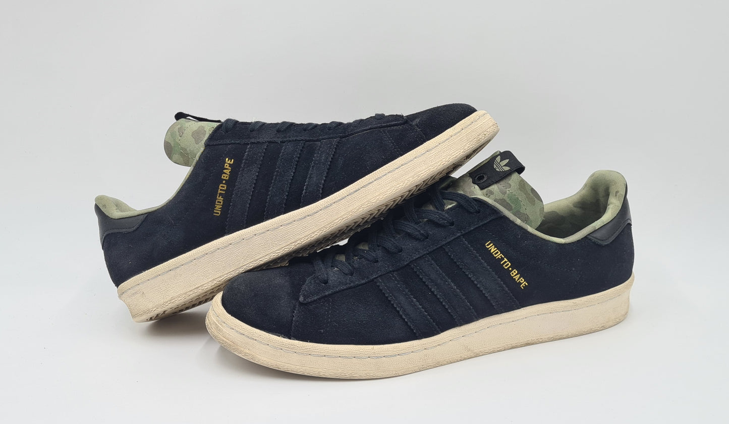 2013 Adidas Campus 80s Undefeated X Bape Schwarz Gr. UK 9 / EUR 43 1/3