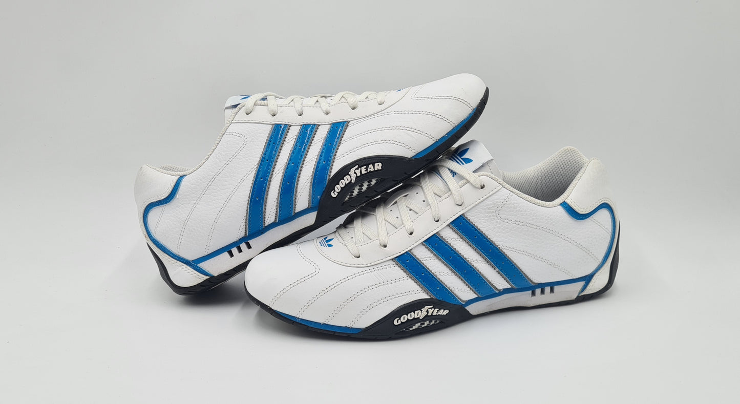 *LIKE NEW* 2014 Adidas Adi Racer Low Goodyear White Blue UK 9.5 / EUR 44