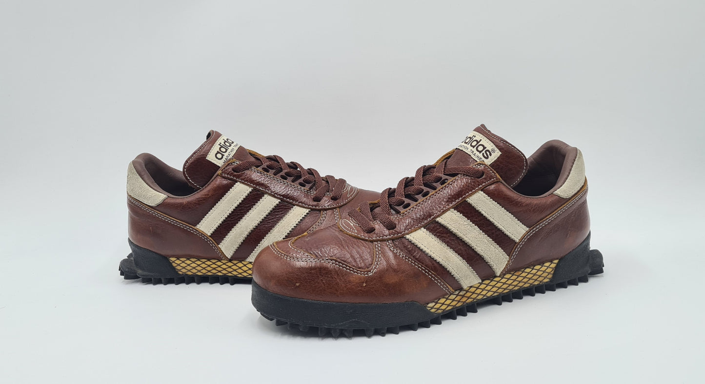 *VGC* 2002 Adidas Marathon TR Leather Brown UK 7.5 / EUR 41 1/3